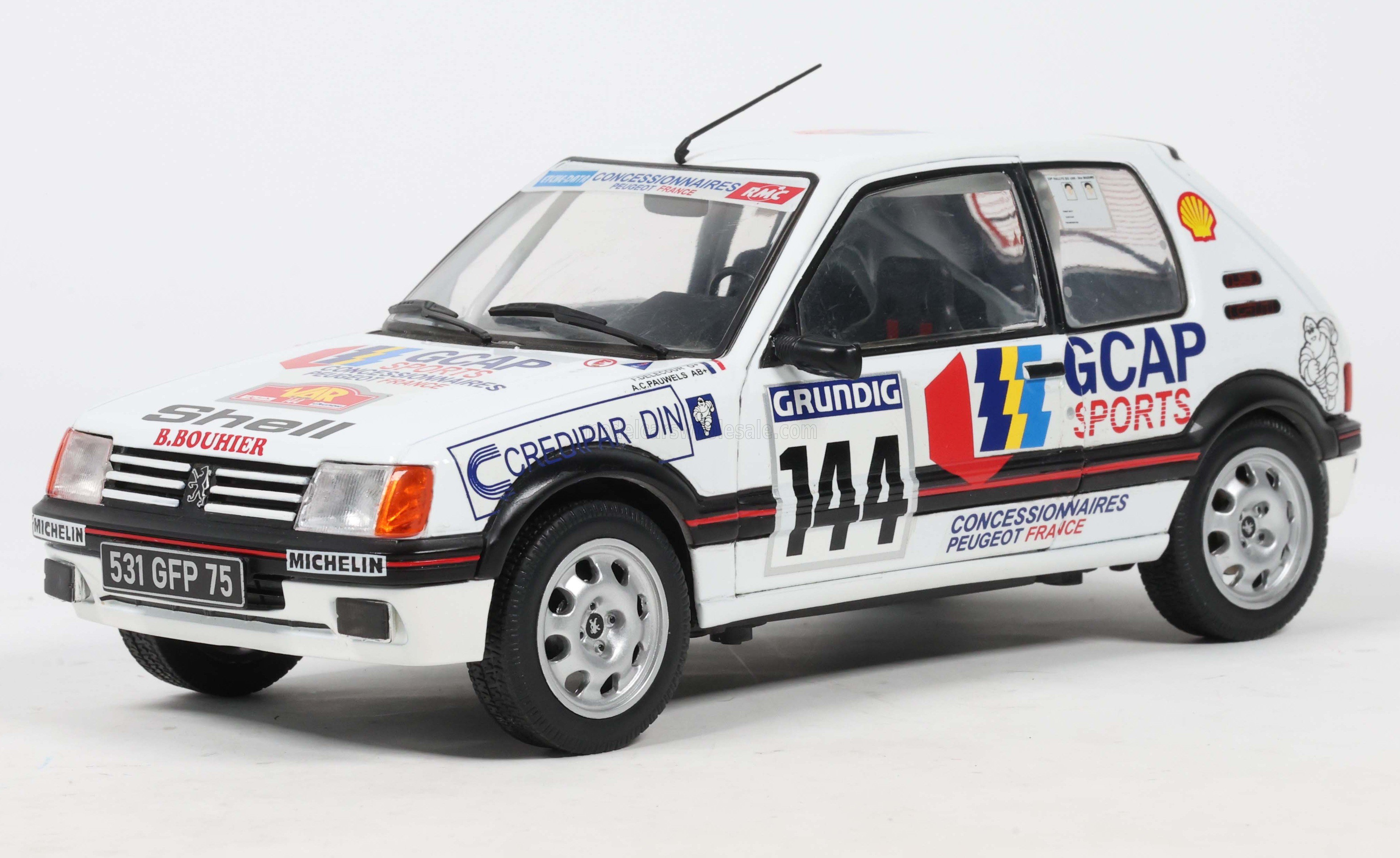 1:18 PEUGEOT 205 GTI Gr.N #144 Rally Du Var (1987) Francois Delecour - Anne Chantal Pauwels - white - S1801721