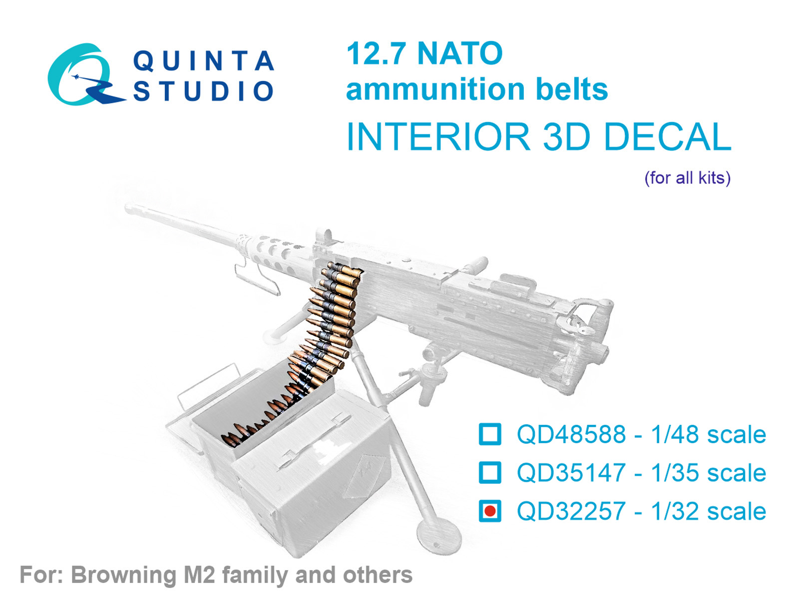 1:32 3D Декаль Патронные ленты калибра 12.7 NATO (для любых моделей) - QD32257