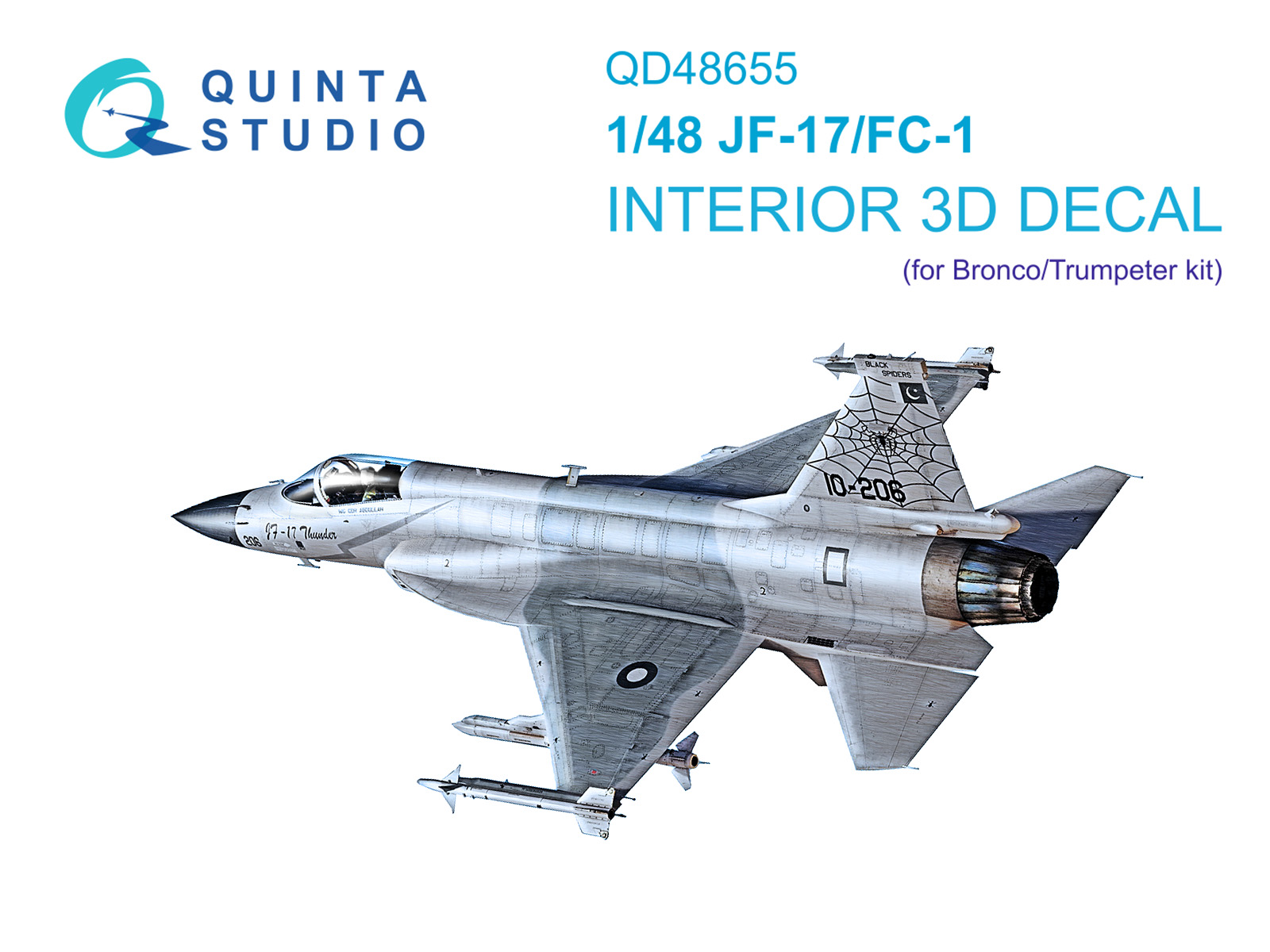 1:48 3D Декаль интерьера кабины PAC/CAC JF-17/FC-1 (Bronco/Trumpeter) - QD48655