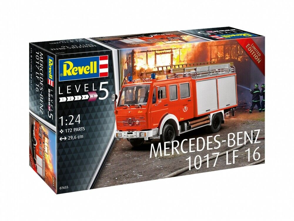 1:24 Сборная модель Пожарный автомобиль Mercedes-Benz 1017 LF16 - 07655