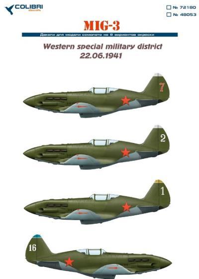 1:72 Декаль для МиГ-3 (1941 год) - 72180