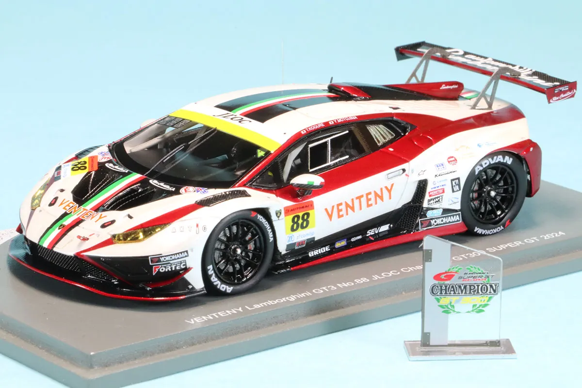 1:43 LAMBORGHINI Lamborghini Gt3 Team Jloc №88 Champion With Pit Board Gt300 Class Super Gt (2024) Takashi Kogure - Yuya Motojima, White Red Black - 43SGT2024C3