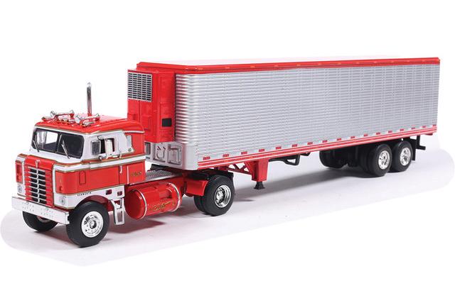 1:64 KENWORTH Bullnose with vintage chrome trailer (1950), red and white - U64TRTR005S