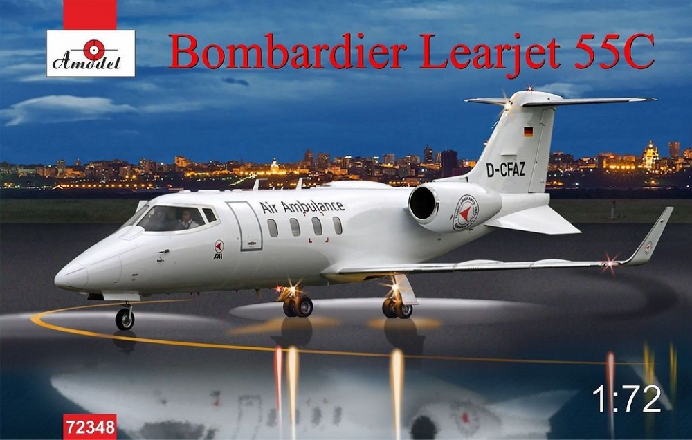 1:72 Сборная модель Канадский пассажирский самолет Bombardier Learjet 55C - 72348