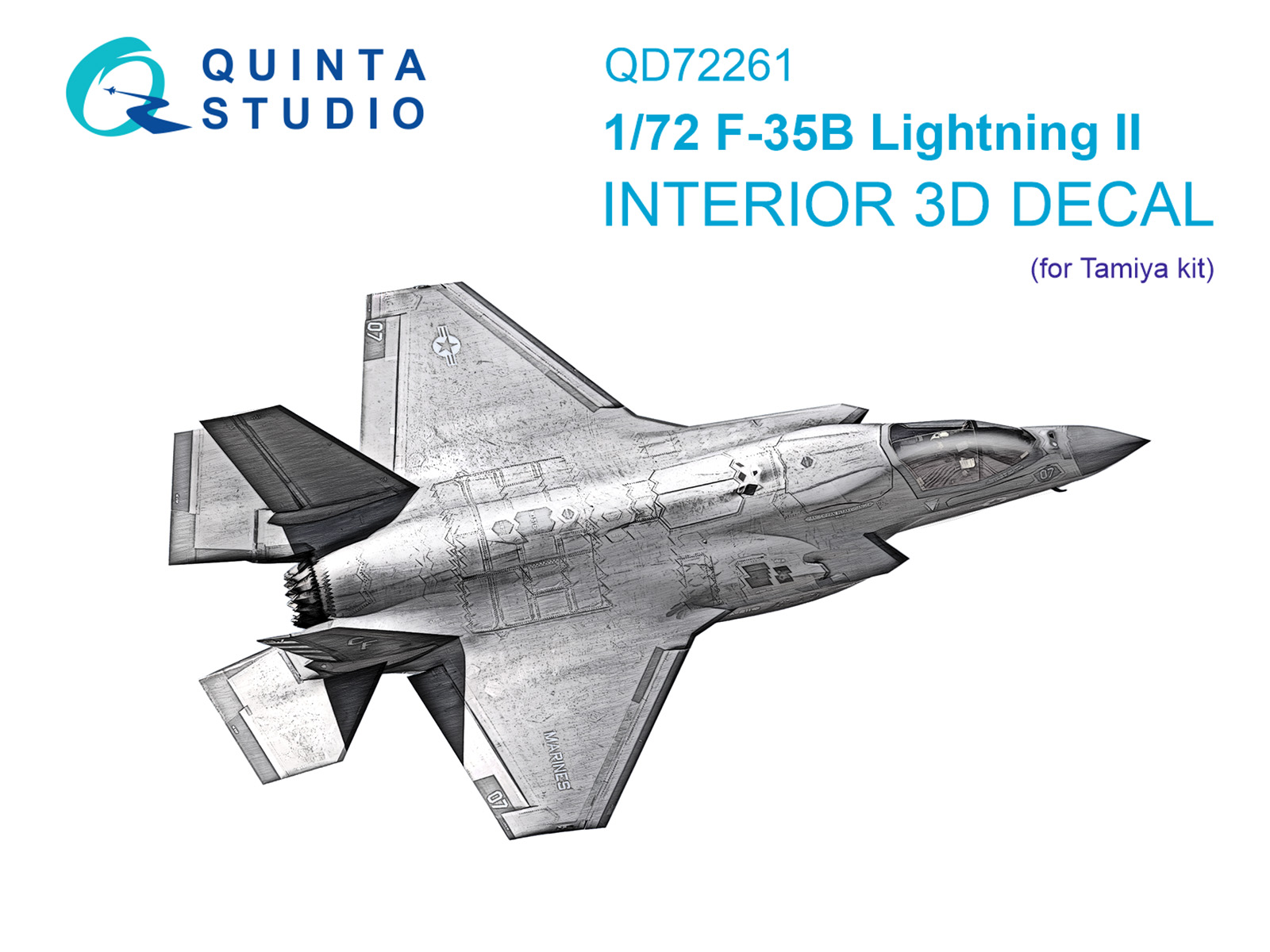 1:72 3D Декаль интерьера кабины F-35B Lightning II (Tamiya) - QD72261