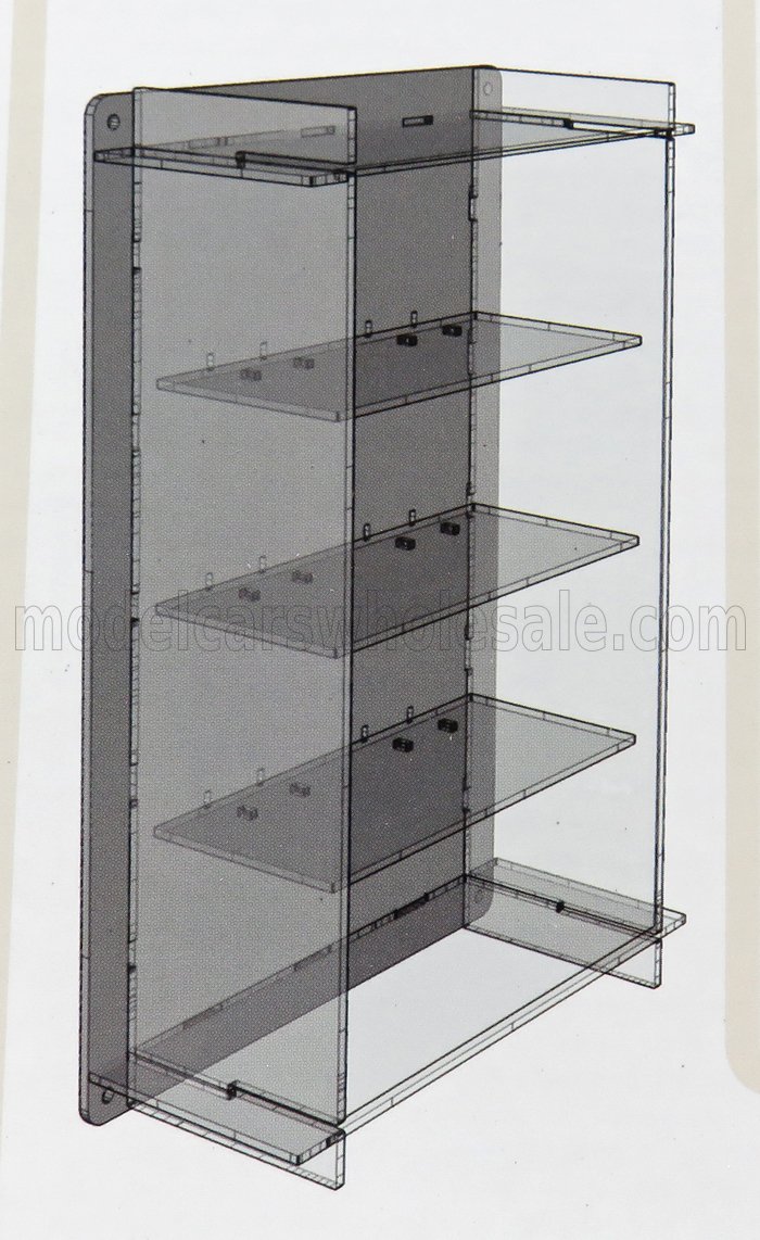 1:18 VETRINA DISPLAY BOX Espositore - For 4 Cars 1/18 Lungh.lenght Cm 36.8 X Largh.width Cm 12.5 X Alt.height Cm 57.4 (altezza Utile Tra I Ripiani Cm 12.0 Inner Height Among Shelves), Plastic Display - ATL40013