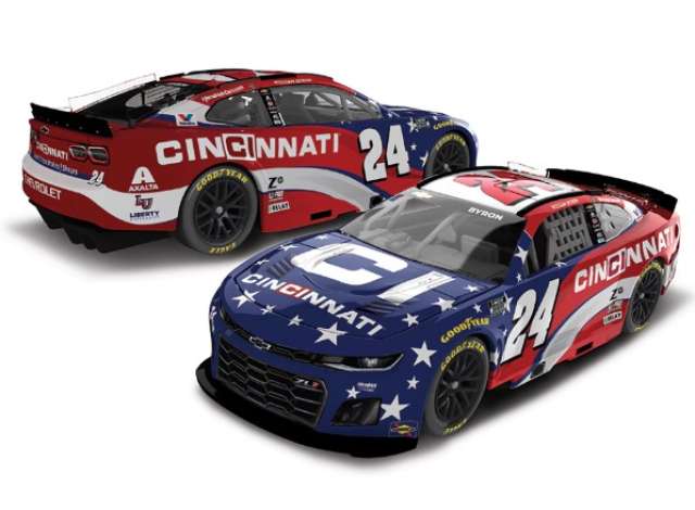 1:64 Chevrolet #24 William Byron *Cincinnati*, white/blue/red 2025 - C242565CINWB