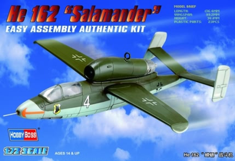 1:72 Сборная модель Самолет Heinkel He162 Salamande - 80239