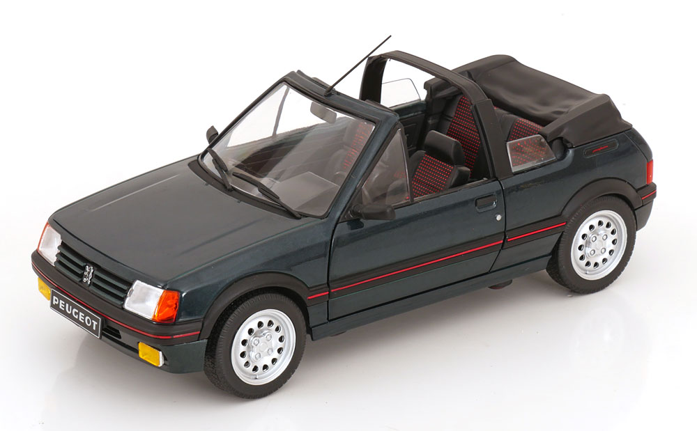 1:18 PEUGEOT 205 CTI Convertible (1986), dark green-metallic / red - S1806204