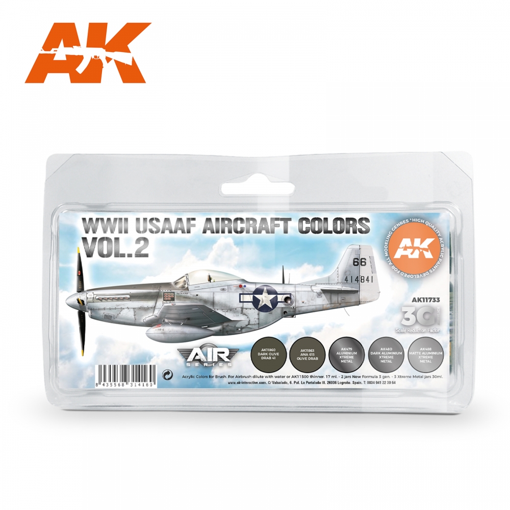 WWII USAAF Aircraft Colors Vol.2 SET 3G - AK11733