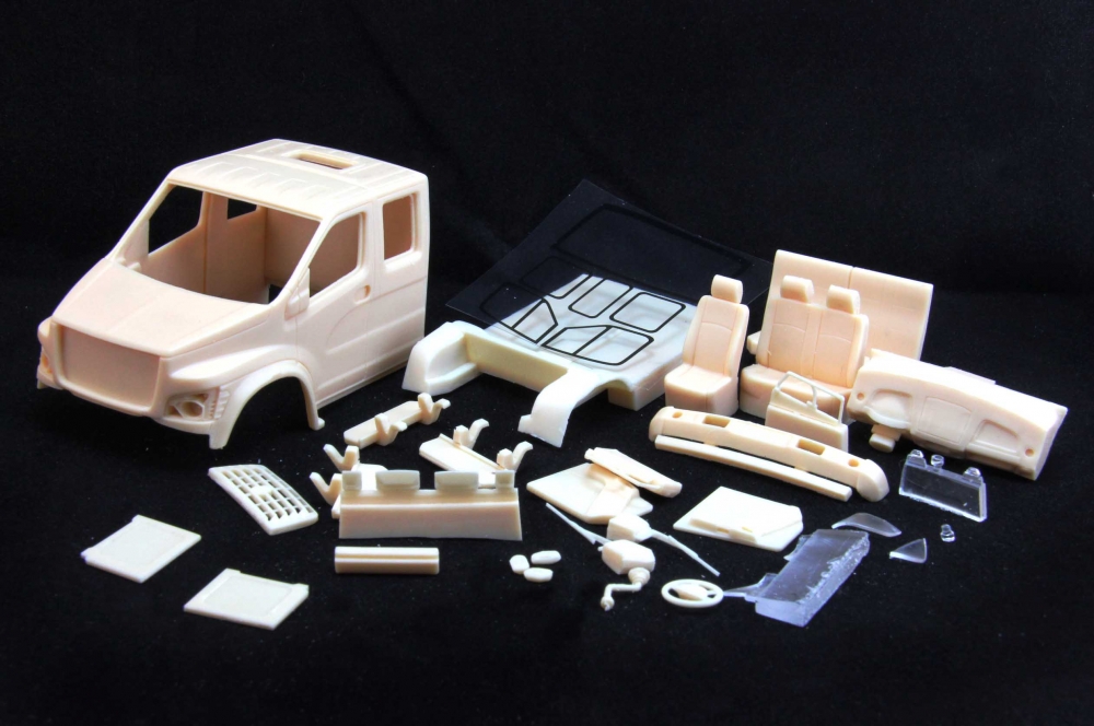 1:43 Транскит Кабина двухрядная для Горький Некст (C42Rxx) 4х2, смола - KT003