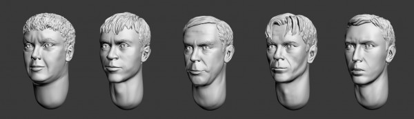 1:35 Головы (с волосами) №4 (не окрашены) - ARM356019