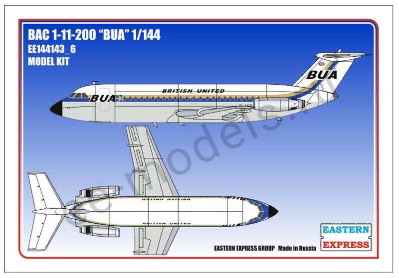 1:144 Сборная модель Авиалайнер BAC 1-11-200 BUA - 144143-6