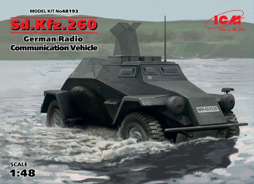 1:48 Сборная модель Sd.Kfz.260, Германский бронеавтомобиль радиосвязи ІІ МВ - 48193