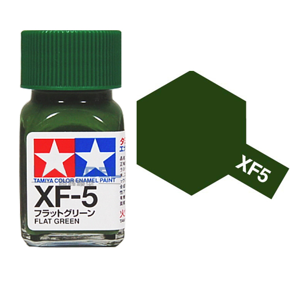 Краска эмалевая зеленый матовый XF-5 Flat Green, 10мл. - 80305