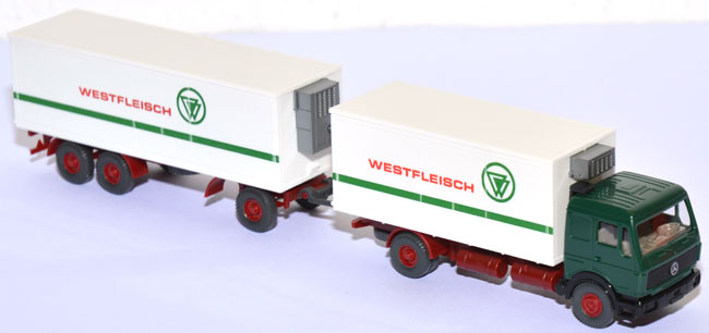 1:87 MERCEDES-BENZ NG 1638 Truck / Trailer 'Westfleisch', green / brownred / white - 458-X1