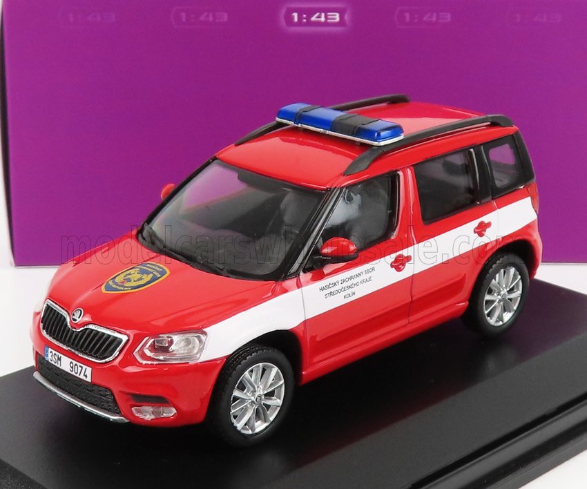 1:43 SKODA Yeti Suv Facelift (restyling) Fire Engine (2013), Red White - 031XL