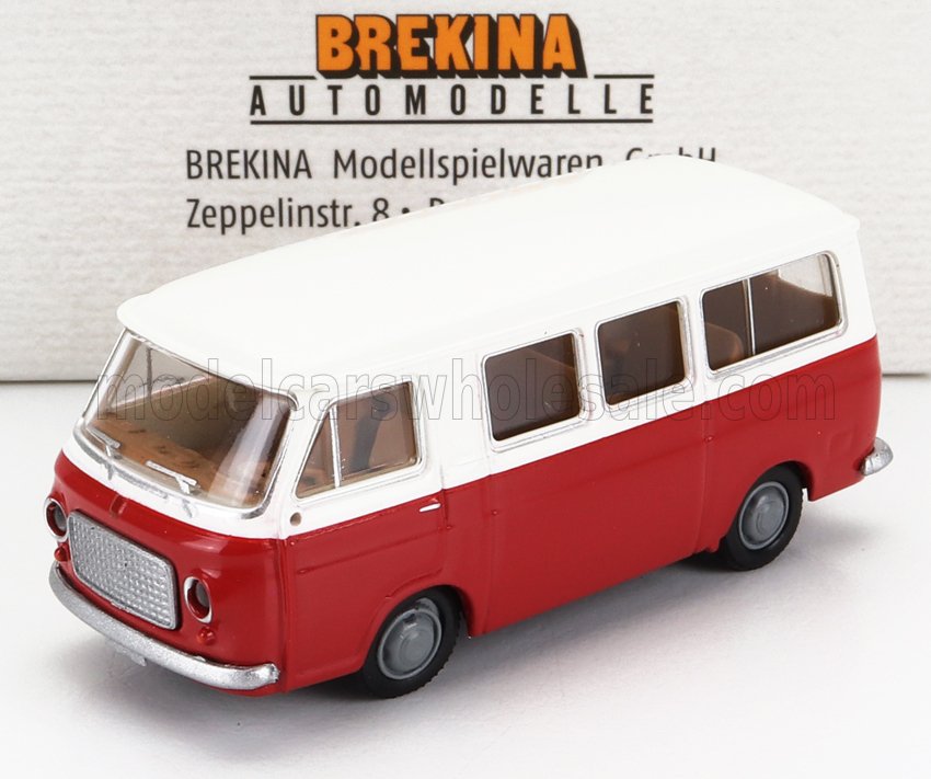 1:87 FIAT 238 Minibus 1966, Red White - BRE34416