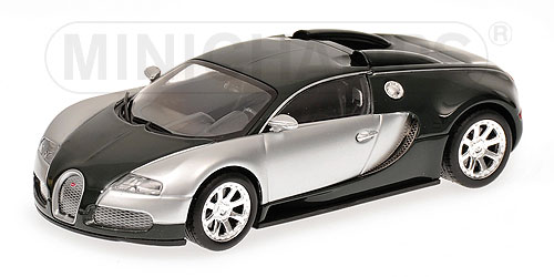 1:43 BUGATTI Veyron EDITION CENTENAIRE 2009, CHROME/GREEN - 400110852