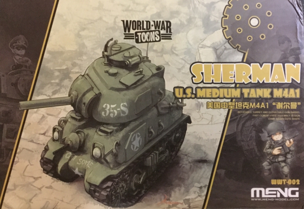 Сборная модель Американский средний танк M4A1 Sherman (карикатура, сборка без клея для детей) - WWT-002