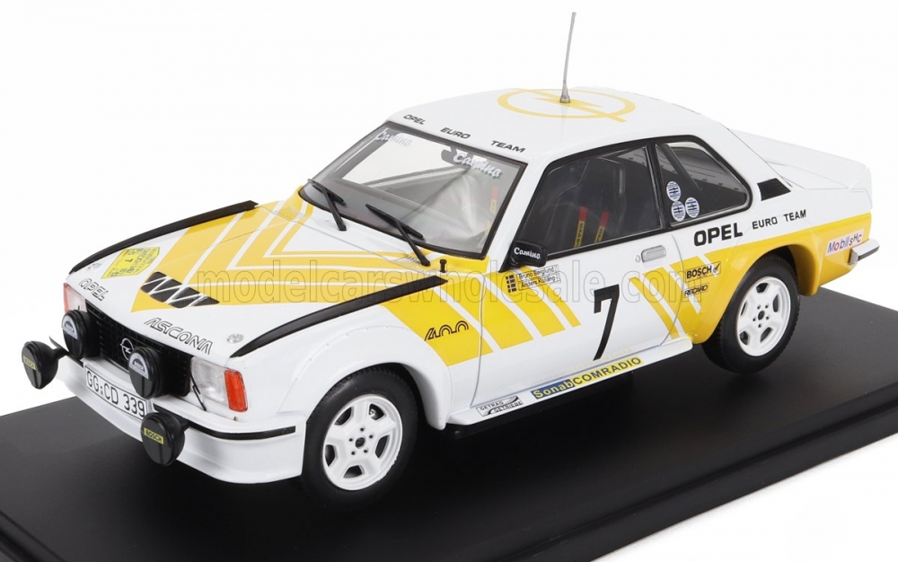 1:24 OPEL Ascona 400 (night Version) N7 Winner Rally Sweden (1980) Anders Kullang - Bruno Berglund, White Yellow - HACWRCFIACOLL037