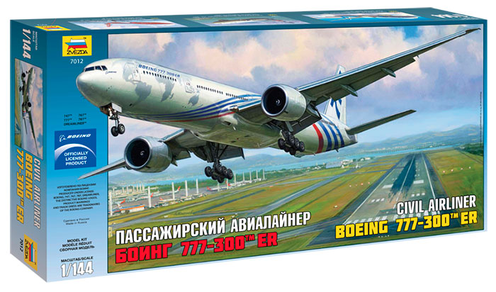 1:144 Сборная модель Пассажирский авиалайнер Боинг 777-300 ER - 7012