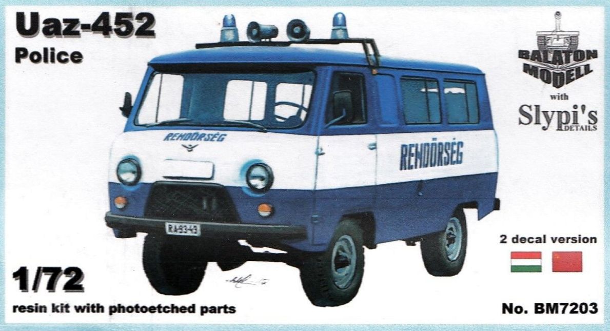 1:72 Сборная модель УАЗ-452 Rendőrség (Полиция Венгрии) - BM7203