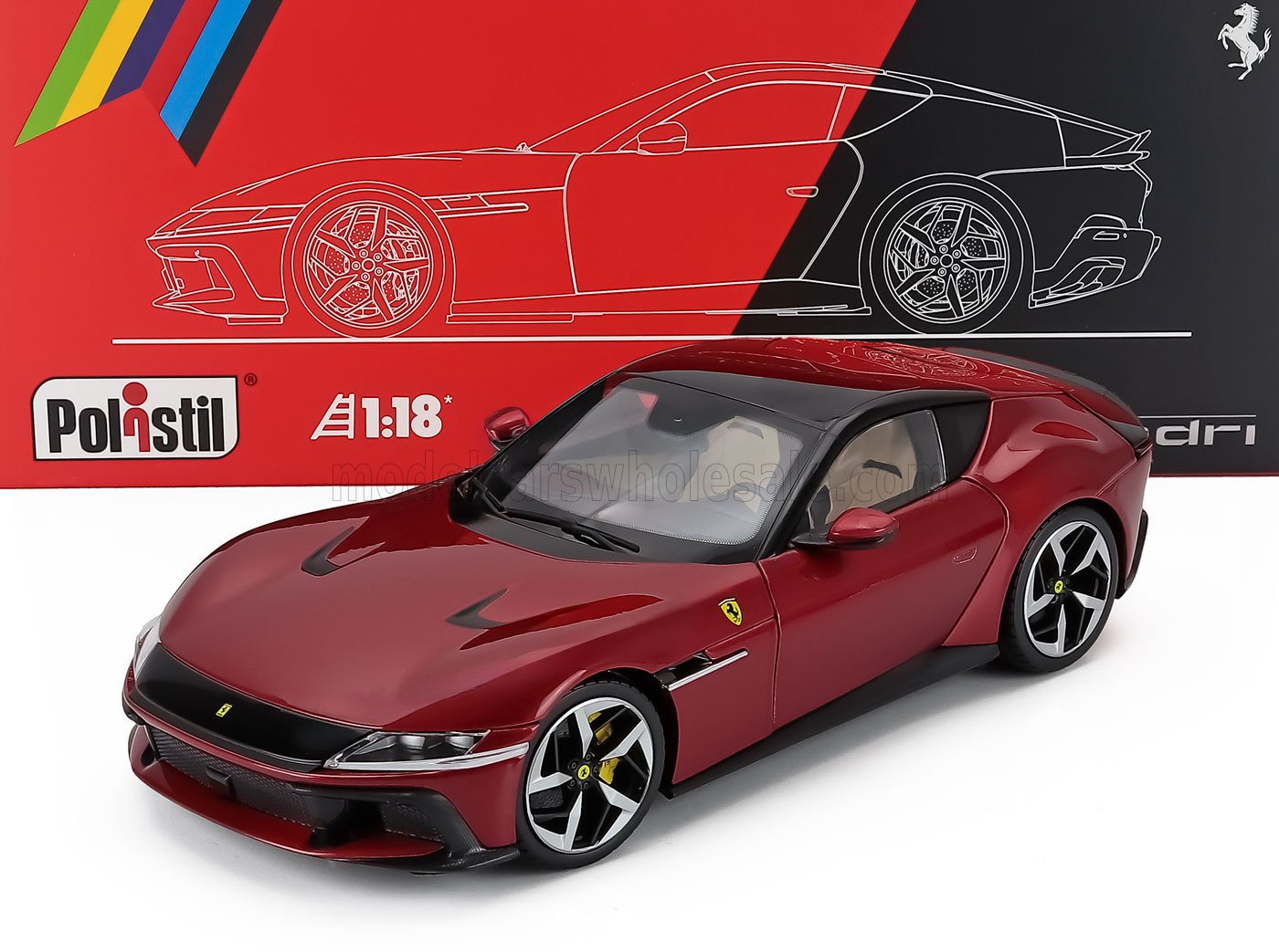 1:18 FERRARI 12cilindri (2024) - With Showcase - Numbered One By One, Rosso Imola - Red Met - 18FE02011-HC