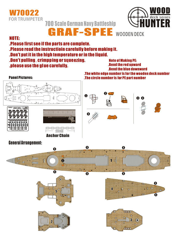 1:700 WWII German Graf-spee Panzerschiff 1939 - W70022