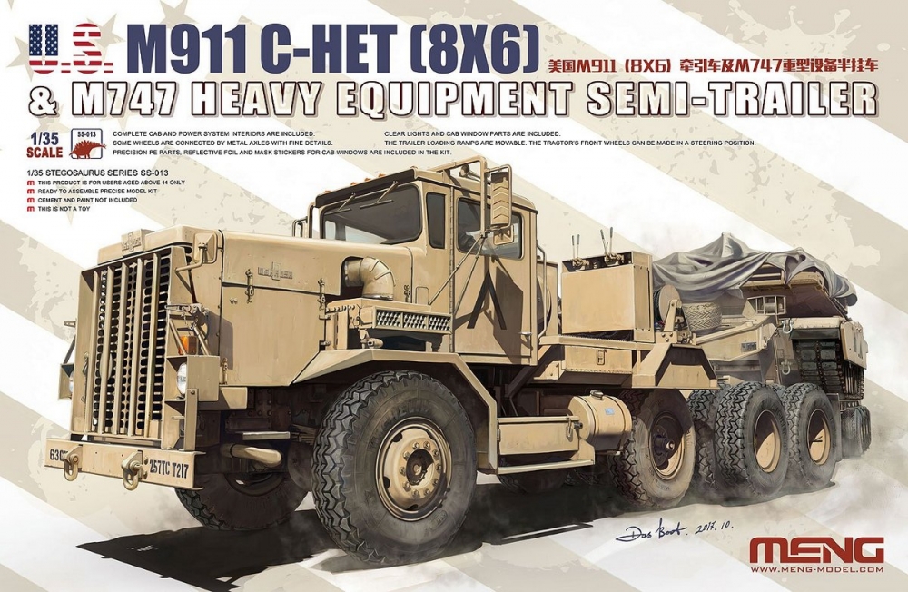 1:35 Сборная модель Американский тягач M911 с полуприцепом M747 - SS-013