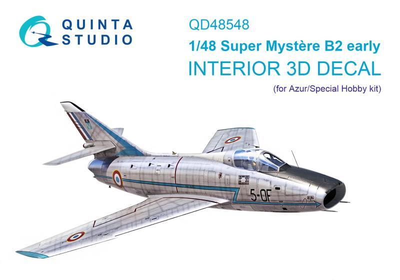1:48 3D Декаль интерьера кабины Super Mystere B2 Early (Azur/Special Hobby) - QD48548