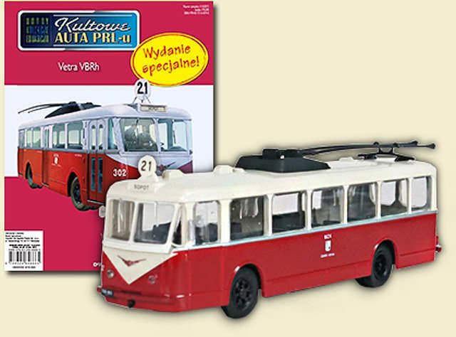 1:72 Троллейбус VETRA VBRH, Kultowe Auta спецвыпуск, красный / белый - kul968