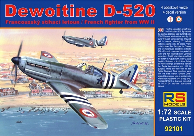 1:72 Сборная модель Dewoitine D-520 Free France - 92101