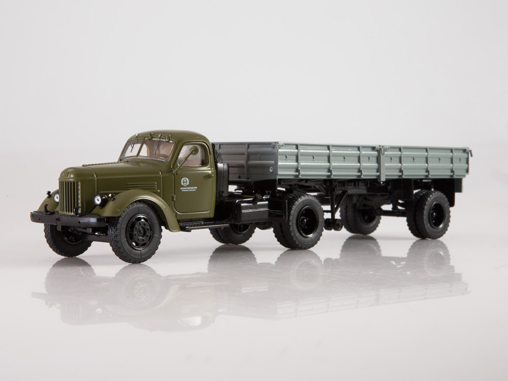 1:43 ЗИL-ММЗ-164АН с полуприцепом ММЗ-584Б, хаки / серый - SSM7062