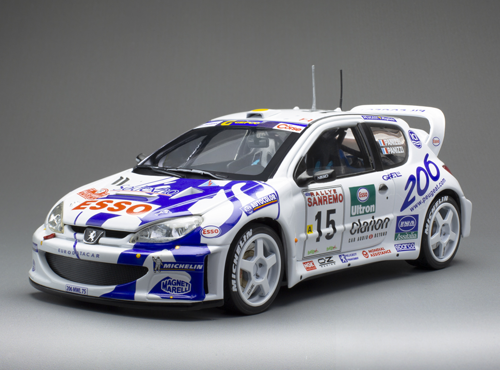 1:18 PEUGEOT 206 WRC Team Peugeot ESSO №15 2nd Rally Sanremo G.Panizzi/H.Panizzi (1999) - 03863