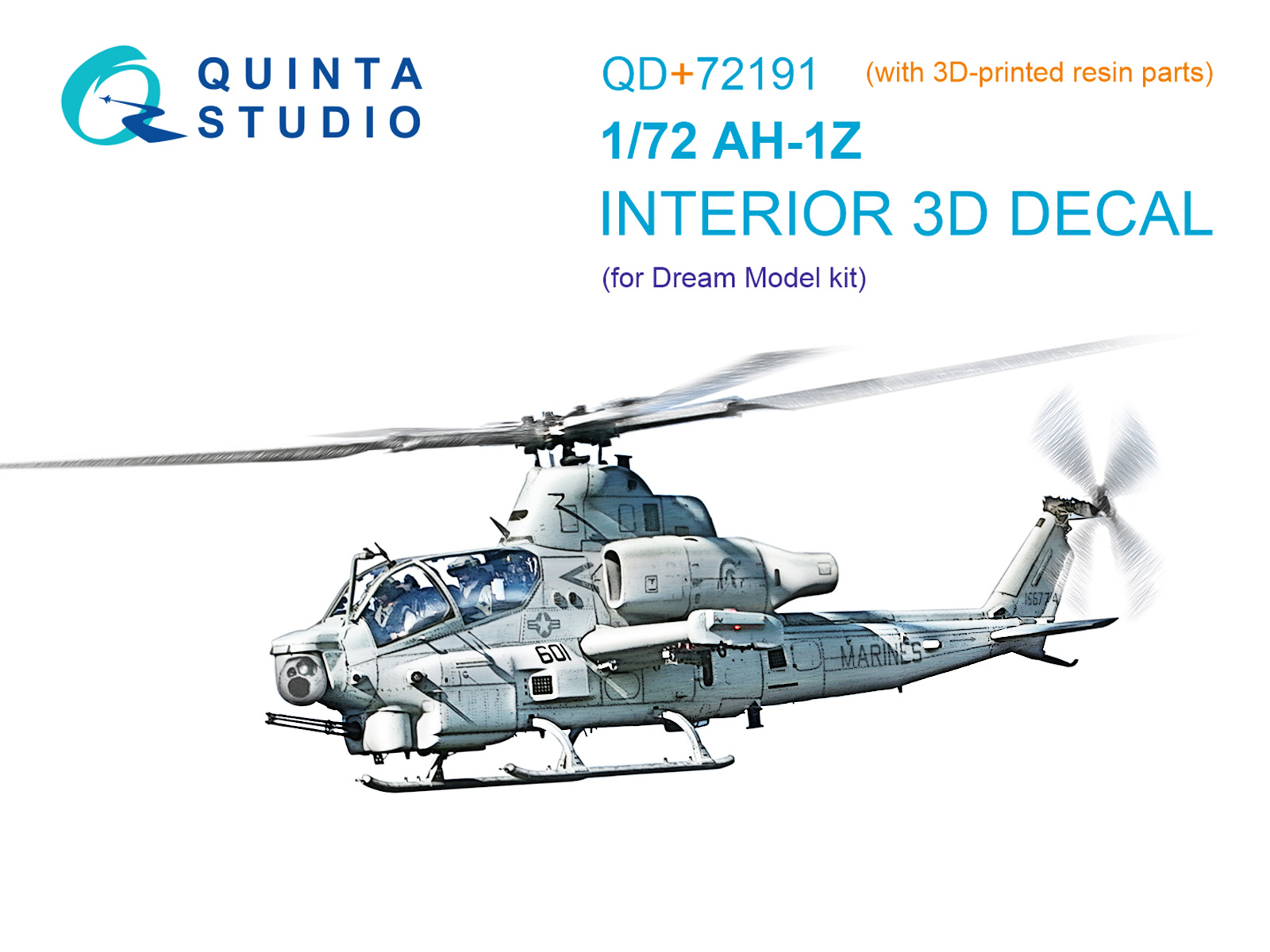 1:72 3D Декаль интерьера кабины AH-1Z (Dream Model) (с 3D-печатными деталями) - QD+72191