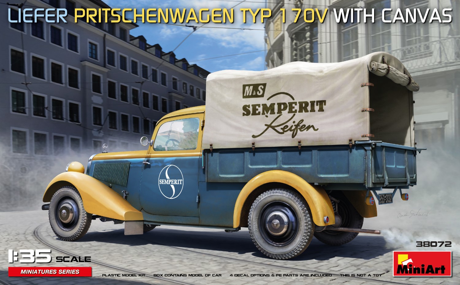 1:35 Сборная модель MERCEDES-BENZ Type 170v Liefer Pritschenwagen Semperit With Canvas (1935) - 38072