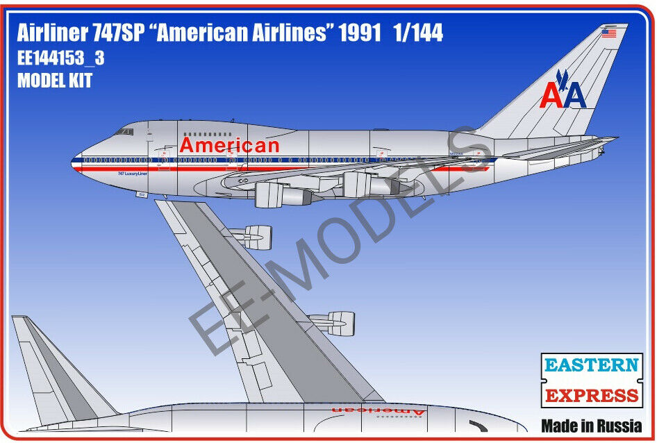 1:144 Сборная модель Авиалайнер 747SP 'American Airlines' 1991 - 144153-3