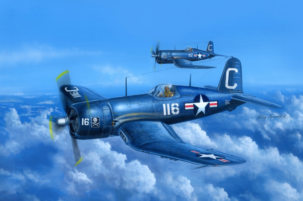 1:48 Сборная модель Самолет F4U-4 Corsair early version - 80386