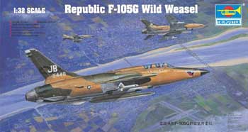 1:32 Сборная модель Американский истребитель-бомбардировщик Republic F-105G Wild Weasel - 02202