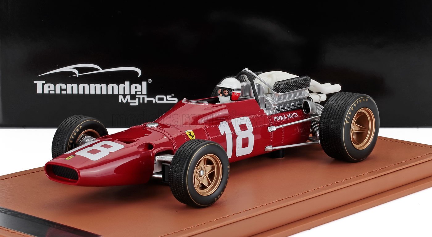 1:18 FERRARI F1 312 F1-67 №18 Monaco Gp (with Pilot Figure) (1967) Lorenzo Bandini, Red - TMD18-314A