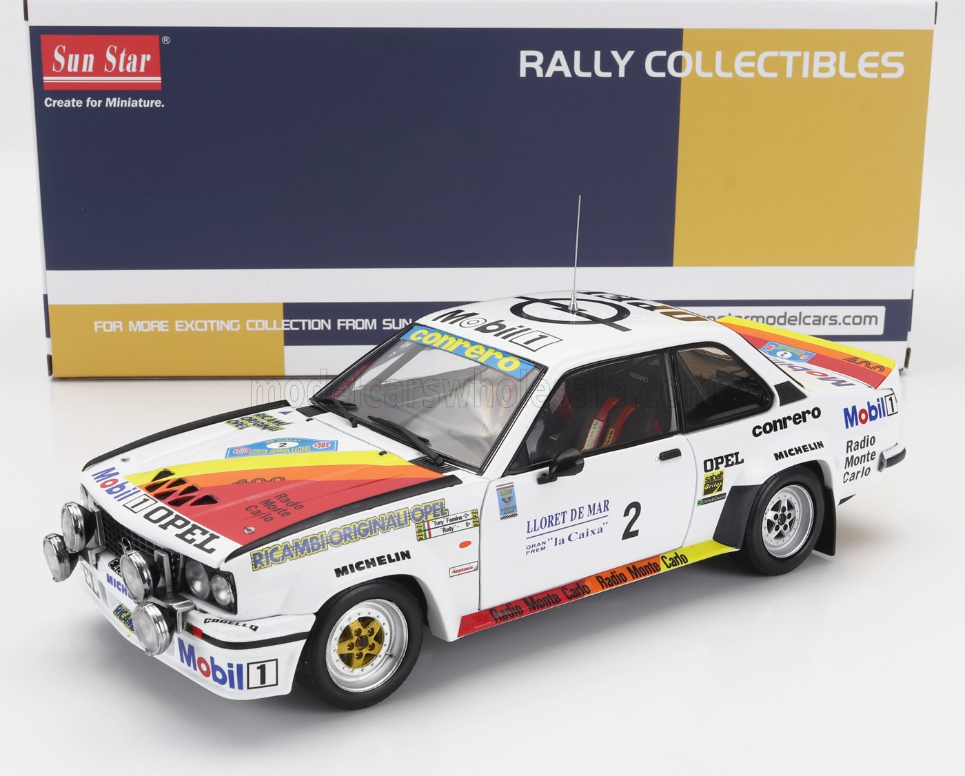 1:18 OPEL Ascona 400 Rally (night Version) №2 Winner Rally Costa Brava (1982) Tony Fassina - Rudy, White Red Orange - 5388
