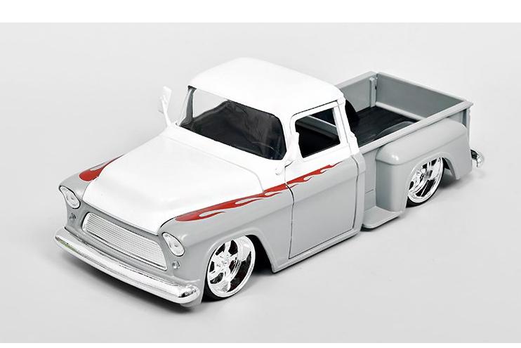 1:24 CHEVROLET Stepside Pick-Up Custom (1955), white/grey - 34297