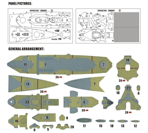 1:350 Маска окрасочная HMS REPULSE 1941 (Trumpeter 05312) - M350032