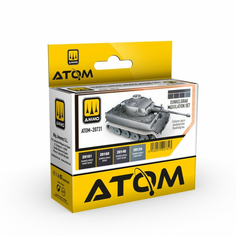 Набор красок ATOM Набор модуляции Dunkelgrau / Dunkelgrau Modulation Set (4 шт.) - ATOM20731