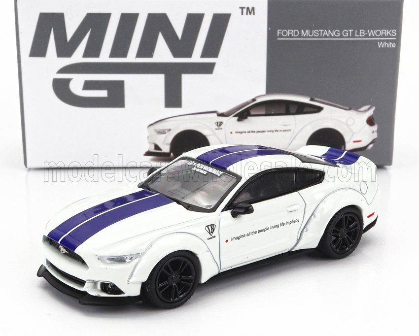 1:64 FORD Mustang Shelby Gt500 Lb Works Coupe Lhd (2021), White Blue - MGT00646-L