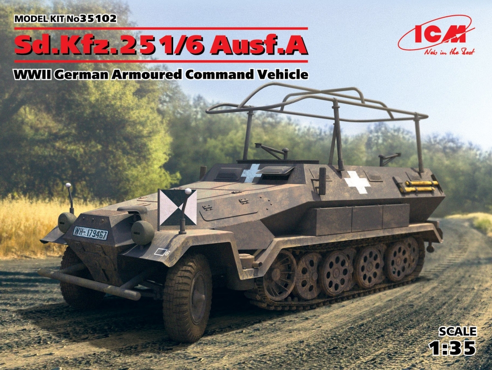 1:35 Сборная модель Sd.Kfz.251/6 Ausf.A, Германский командный бронетранспортер ІІ МВ - 35102