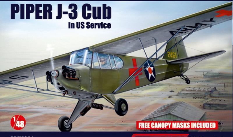 1:48 Сборная модель Самолет Piper J-3 Cub „In US Service“ - SBK4001