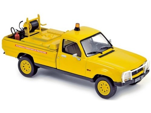 1:43 PEUGEOT 504 Pick Up 4х4 1979 CCF Forestiers Pompiers (пожарный пикап с навесным оборудованием), yellow - 475452