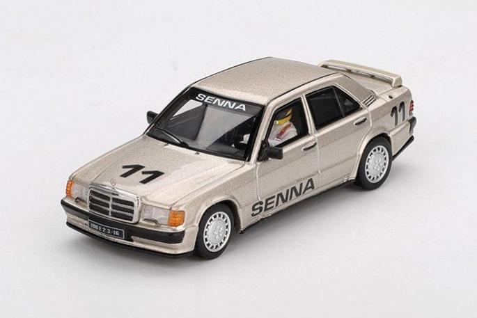 1:64 MERCEDES-BENZ 190E 2.3-16 #11 Ayrton Senna with Figure Race of Champions (1984) - MGT01076BL